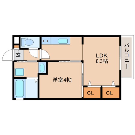 学園前駅 徒歩9分 1階の物件間取画像